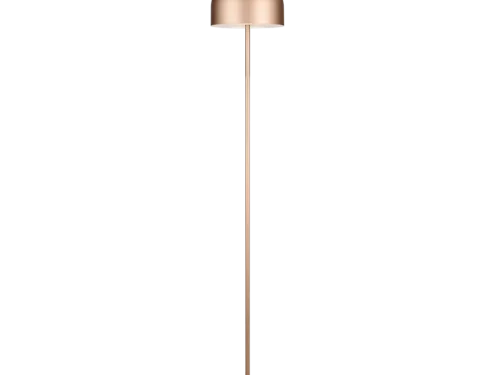 Lassea vloerlamp metaal koffiekleur, slank design en ronde kap, 147 cm hoog