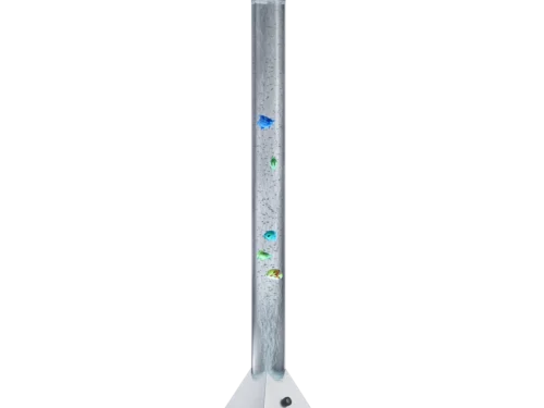 Vloerlamp Sloovu meerkleurig H130 cm met speels visdesign, titanium afwerking en geïntegreerde LED