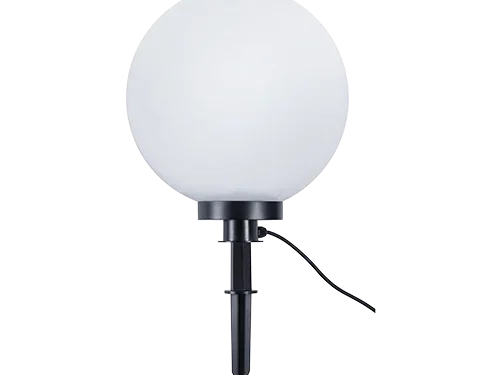 Vloerlamp Hoonnund wit Ø40 cm, ronde buitenlamp met spike en snoer, geschikt voor tuin en pad