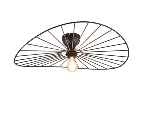Plafondlamp Trarnund matzwart Ø60 cm, modern metalen ontwerp met open lamp en strakke plafondmontage