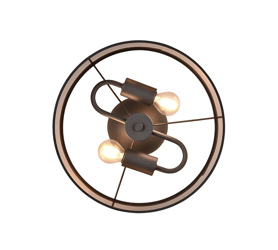 Plafondlamp Ingrid Mat Zwart Ø30 cm - Afbeelding 3