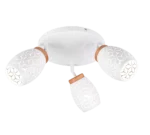 Plafondlamp Goollel mat wit Ø58 cm met 3 verstelbare spotjes en metalen details