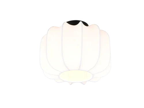 Saurny plafondlamp mat zwart met witte textielen kap, compact Ø25 cm voor een zachte, moderne uitstraling