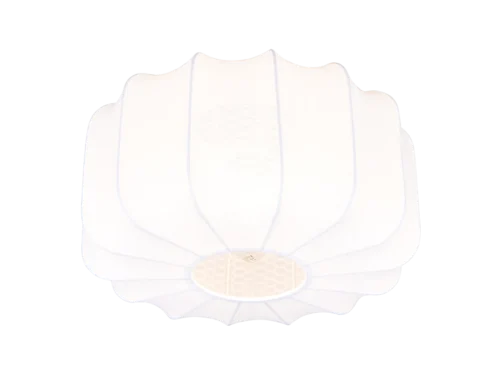 Grisello plafondlamp matzwart Ø40 cm met witte textielen kap en modern rond design
