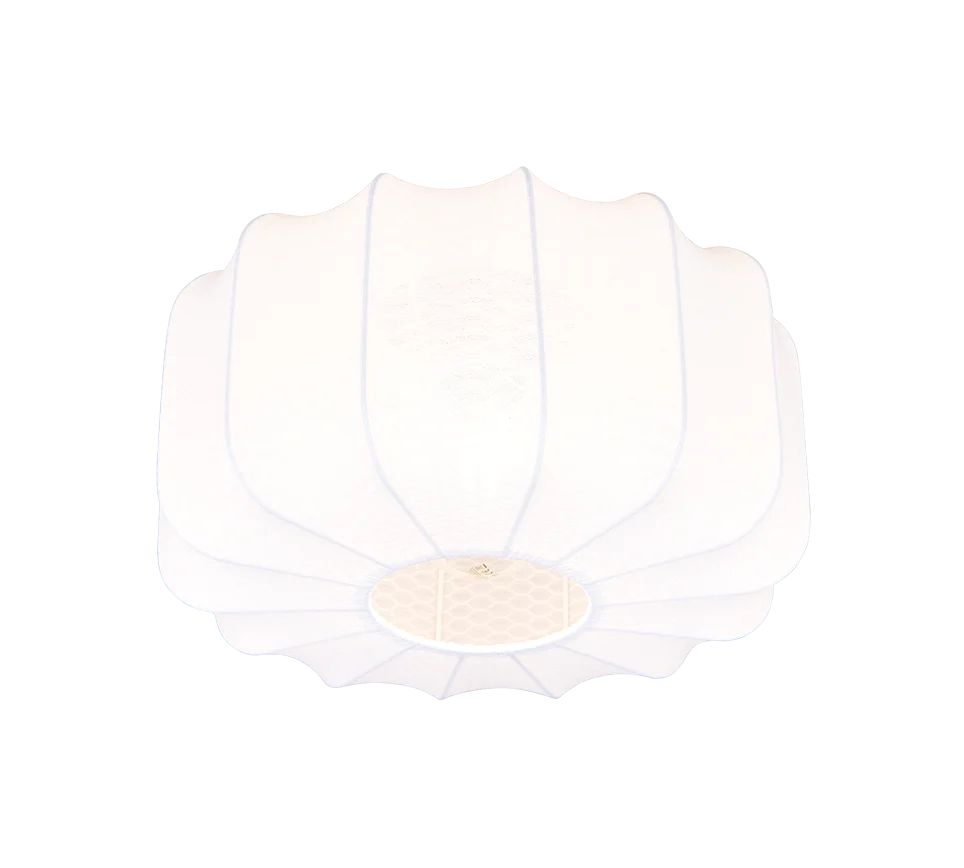 Grisello plafondlamp matzwart Ø40 cm met witte textielen kap en modern rond design