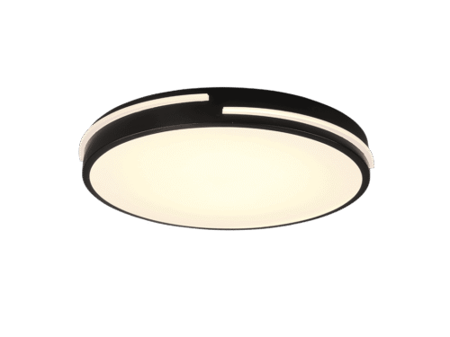 Plafondlamp Velp matzwart Ø40 cm met rond LED-paneel en dimbaar warm tot helder licht