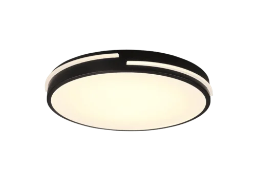 Plafondlamp Velp matzwart Ø40 cm met rond LED-paneel en dimbaar warm tot helder licht