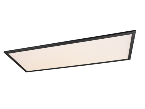 Plafondlamp Sonan mat zwart met strak, rechthoekig metalen design en geïntegreerde LED-verlichting
