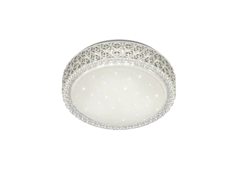 Plafondlamp Lahti Acryl Ø28,6 cm wit met sterreneffect en geïntegreerde LED, modern en compact