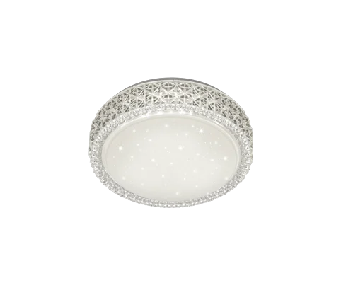 Plafondlamp Lahti Acryl Ø28,6 cm wit met sterreneffect en geïntegreerde LED, modern en compact
