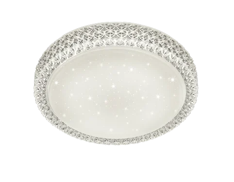 Vunil plafondlamp van wit acryl met sterreneffect en geïntegreerde LED, Ø39,6 cm