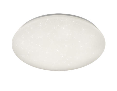 Plafondlamp Teellane wit Ø50 cm met strak rond design en subtiel sterreneffect