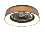 Lotas kunststof grijze plafondlamp met ventilator en geïntegreerde LED-ring լուս?