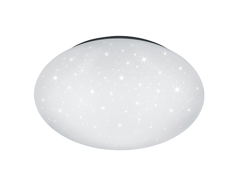 Plafondlamp Flontund Wit Ø37 cm met sterreneffect en geïntegreerde LED, strak wit design