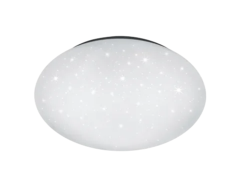 Plafondlamp Flontund Wit Ø37 cm met sterreneffect en geïntegreerde LED, strak wit design