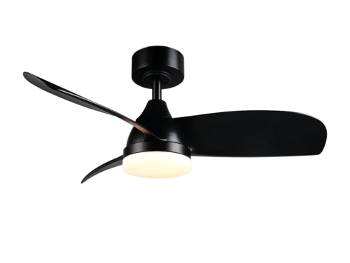 Mat zwarte plafondventilator Kloommer van metaal met geïntegreerde LED-verlichting