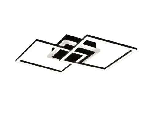 Plafondlamp Hiemia mat zwart met modern vierkant design en geïntegreerde LED-verlichting