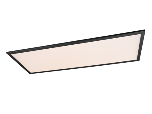 Plafondlamp Kaalund matzwart LED paneel met strak rechthoekig design en zachte, diffuse verlichting
