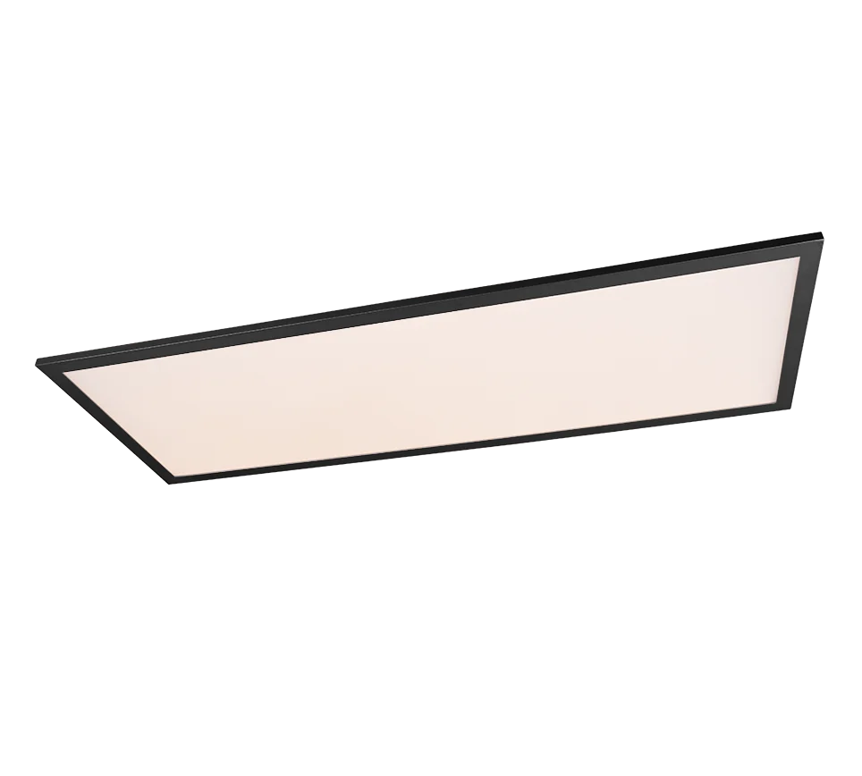 Plafondlamp Kaalund matzwart LED paneel met strak rechthoekig design en zachte, diffuse verlichting