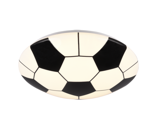 Plafondlamp Coormino wit Ø36 cm met voetbalpatroon, geïntegreerde LED en warme verlichting