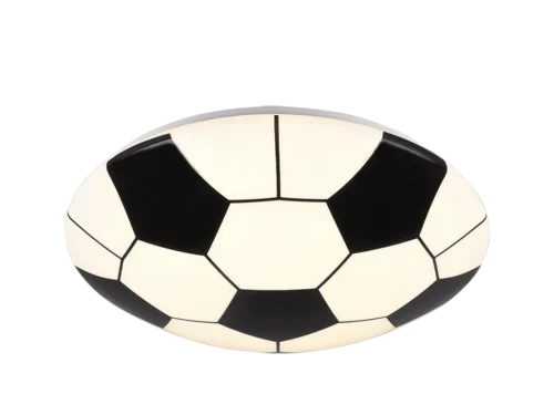 Plafondlamp Coormino wit Ø36 cm met voetbalpatroon, geïntegreerde LED en warme verlichting