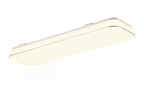 Plafondlamp Graansum Wit, slanke witte LED-plafonnière met warm licht en afgeronde hoeken