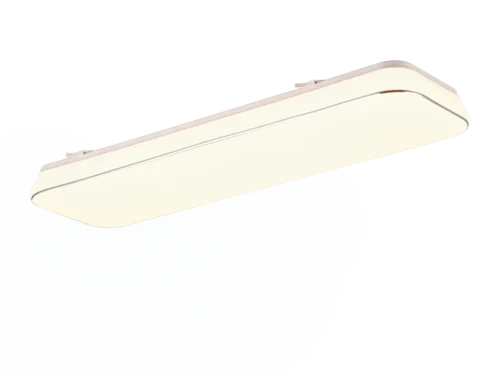 Plafondlamp Graansum Wit, slanke witte LED-plafonnière met warm licht en afgeronde hoeken