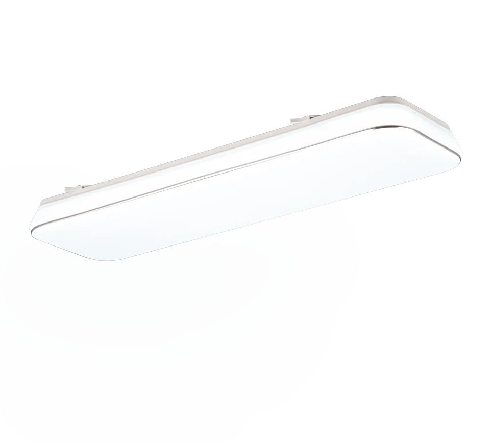 Plafondlamp Skoondura Wit, strakke witte LED-lamp met moderne, rechthoekige vorm voor plafondmontage