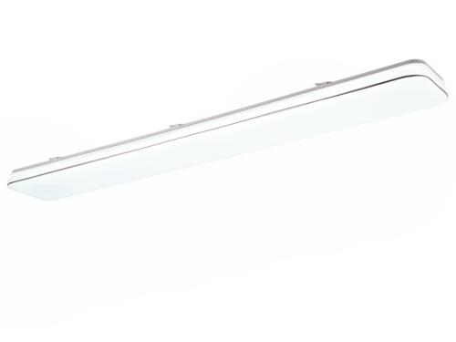 Plafondlamp Kookia Wit, slanke witte LED-lamp met modern rechthoekig design en helder licht