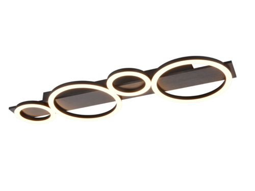 Plafondlamp Sassond Wit met vier warme LED-ringen en strak modern metalen ontwerp