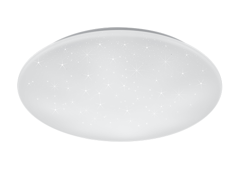 Plafondlamp Daustes Wit Ø60 cm, ronde witte LED plafondlamp met sterrenpatroon en strakke, moderne uitstraling