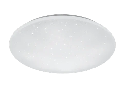Plafondlamp Daustes Wit Ø60 cm, ronde witte LED plafondlamp met sterrenpatroon en strakke, moderne uitstraling