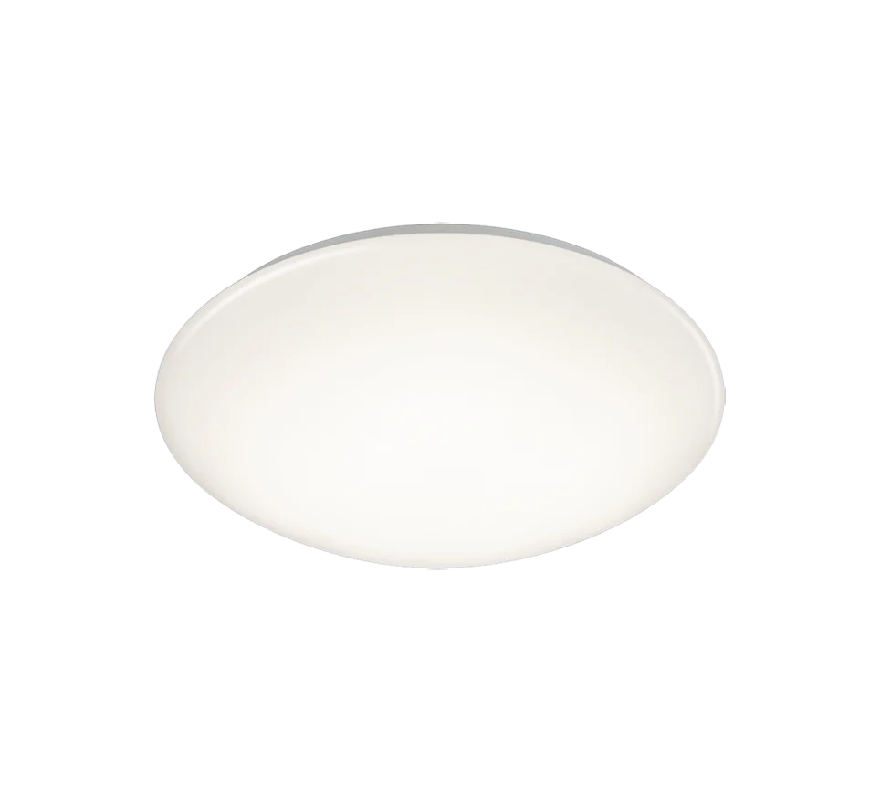 Plafondlamp Grusen Wit Ø37 cm, ronde LED-plafonnière met rustige witte afwerking en helder licht