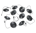 Lichtslinger Greelvira mat zwart kunststof met 10 E27 LED-lampen, moderne warmwitte tuinverlichting
