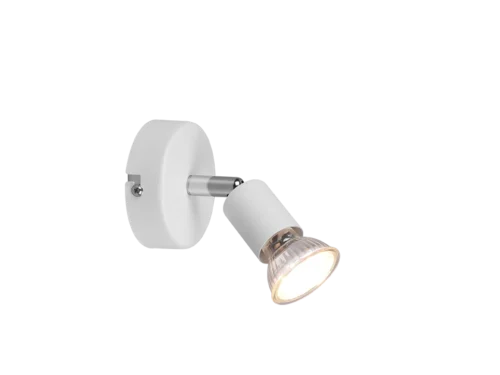 PARIS plafondspot mat wit Ø8 cm, compacte metalen spot met verstelbare GU10-fitting voor gericht licht