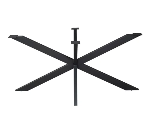 Klannun metalen tafelonderstel 160 cm, zwart, modern X-design voor ovaal of rechthoekig tafelblad