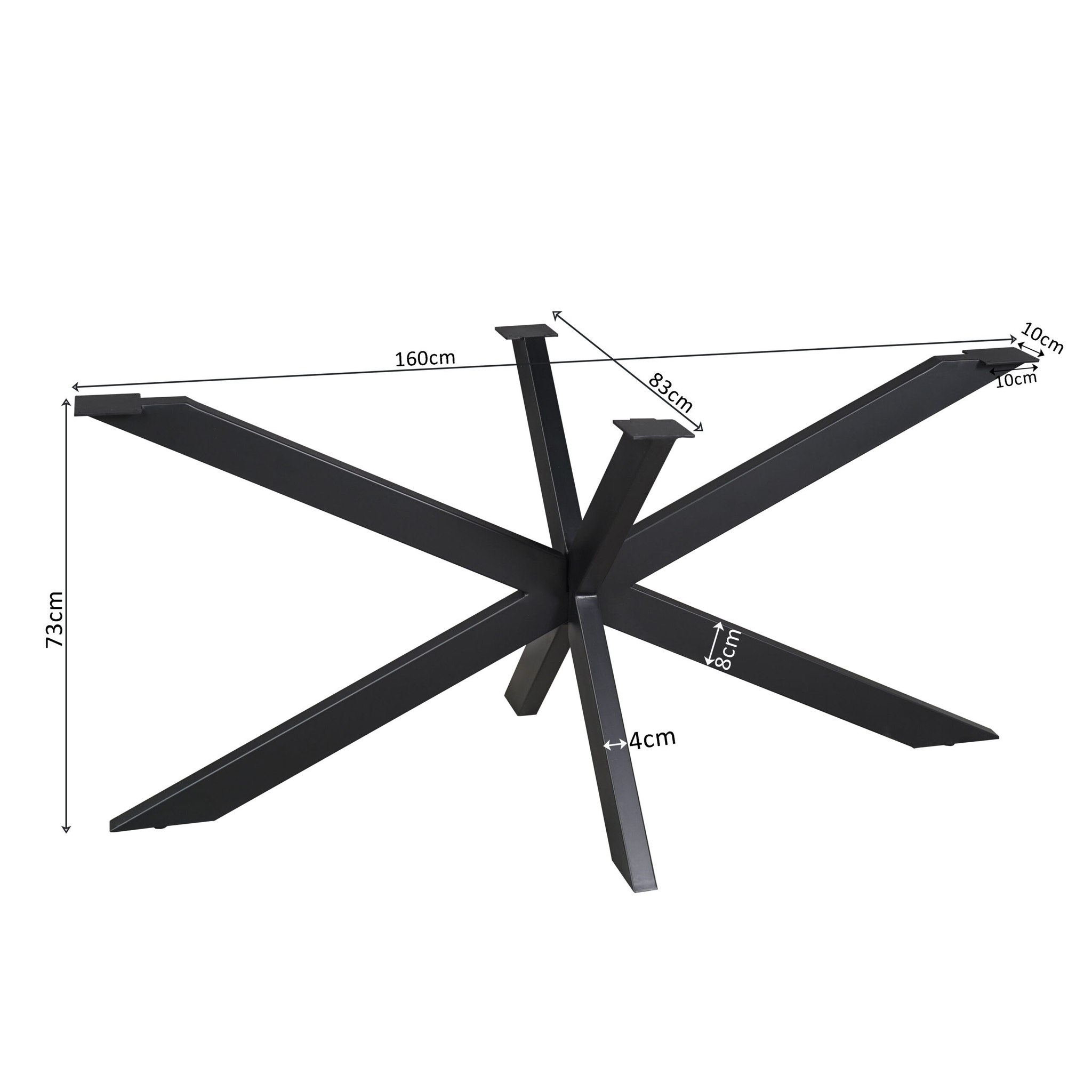Tafelblad Klannun Metaal 160 cm - Afbeelding 4