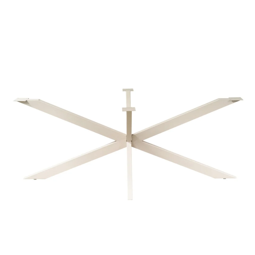 Tafelonderstel Neinny Metaal Zand, modern X-frame in zandkleur voor een royale eettafel