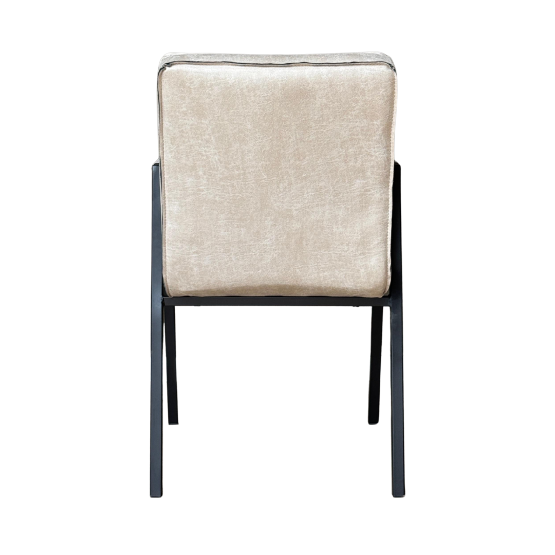 Eetkamerstoel Caara Armloos beige metaal - Afbeelding 10