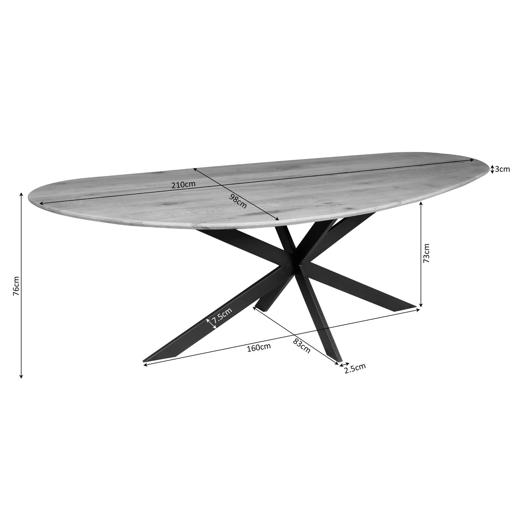 Eettafel Galvum Metaal 210 cm - Afbeelding 4