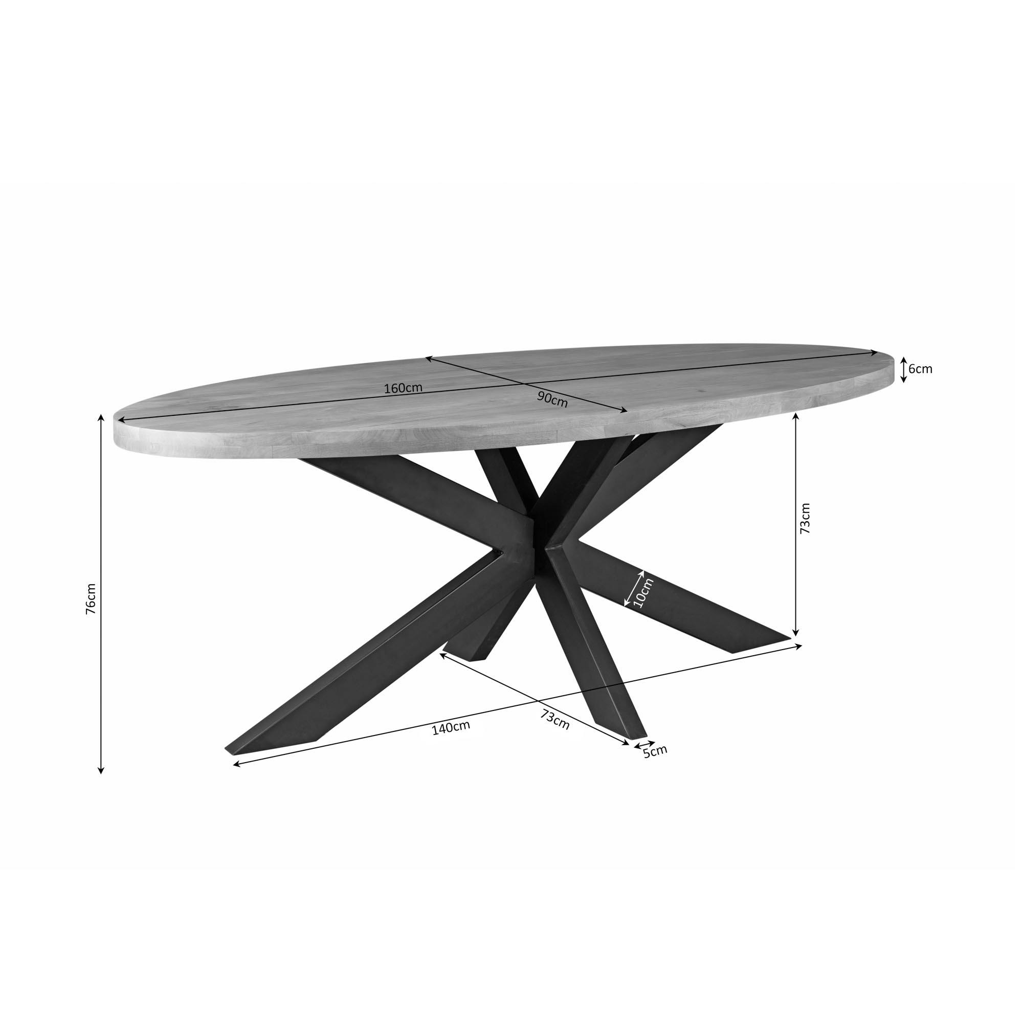 Eettafel Keevor Naturel 160 cm - Afbeelding 4