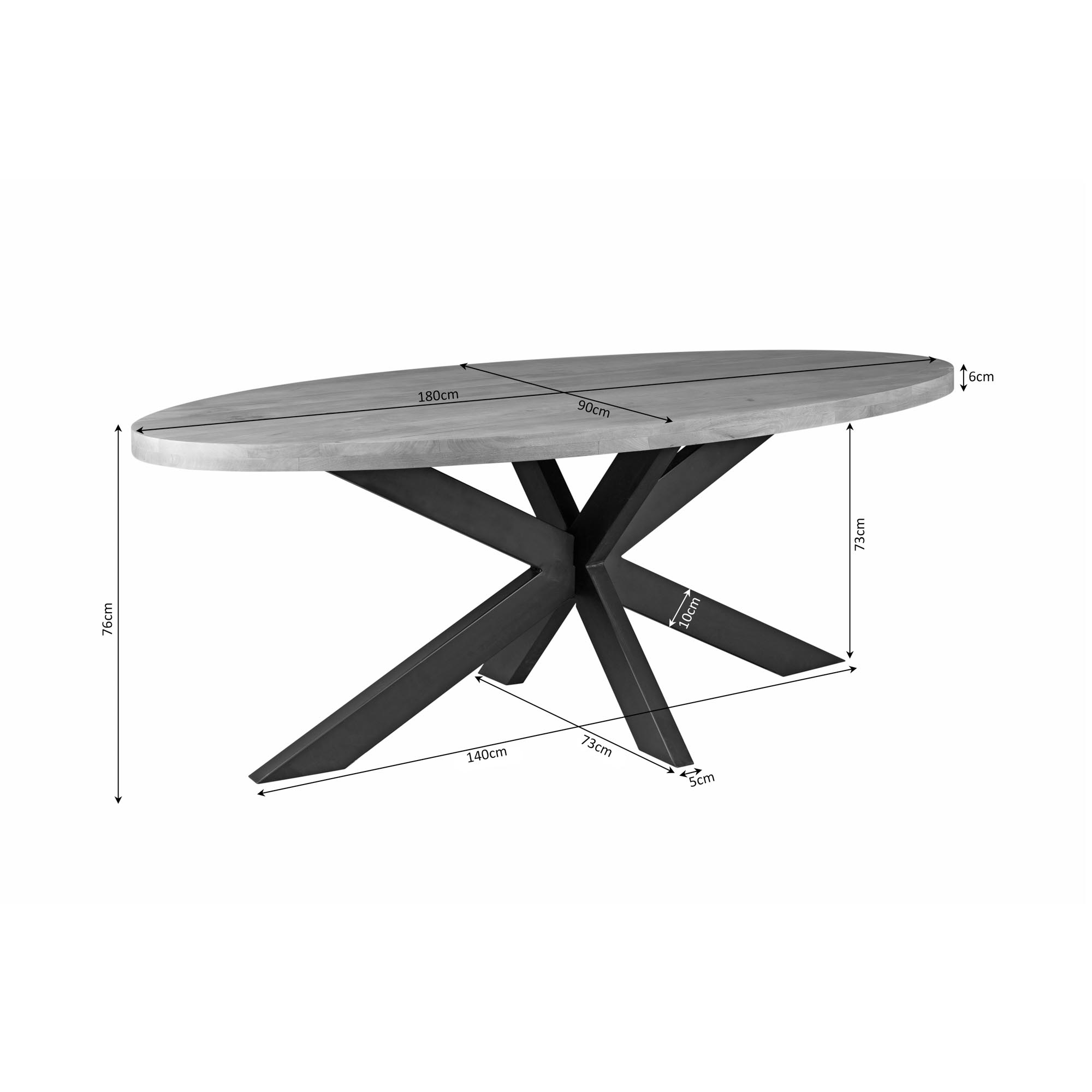 Eettafel Praalli Naturel 180 cm - Afbeelding 4