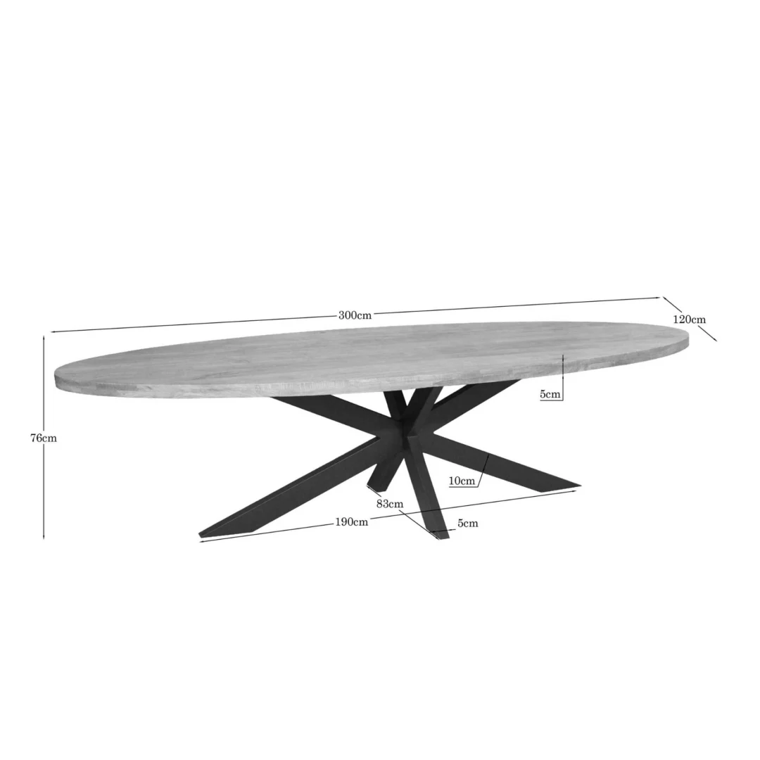 Eettafel Caassio Naturel 300 cm - Afbeelding 4