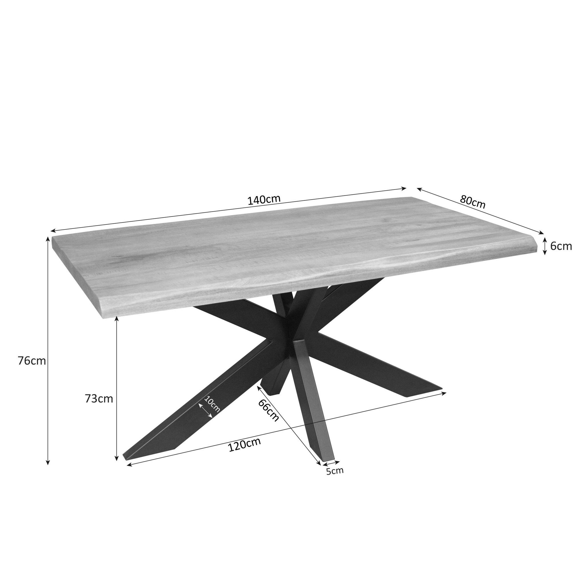 Boomstamtafel Zienton Mangohout 140 cm - Afbeelding 4
