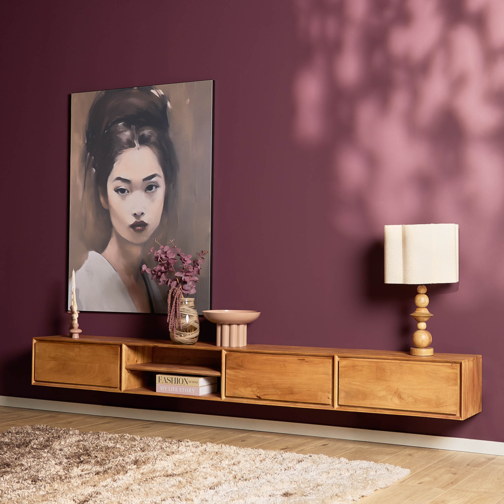 TV-meubel Rurdio Naturel 280 cm - Afbeelding 9