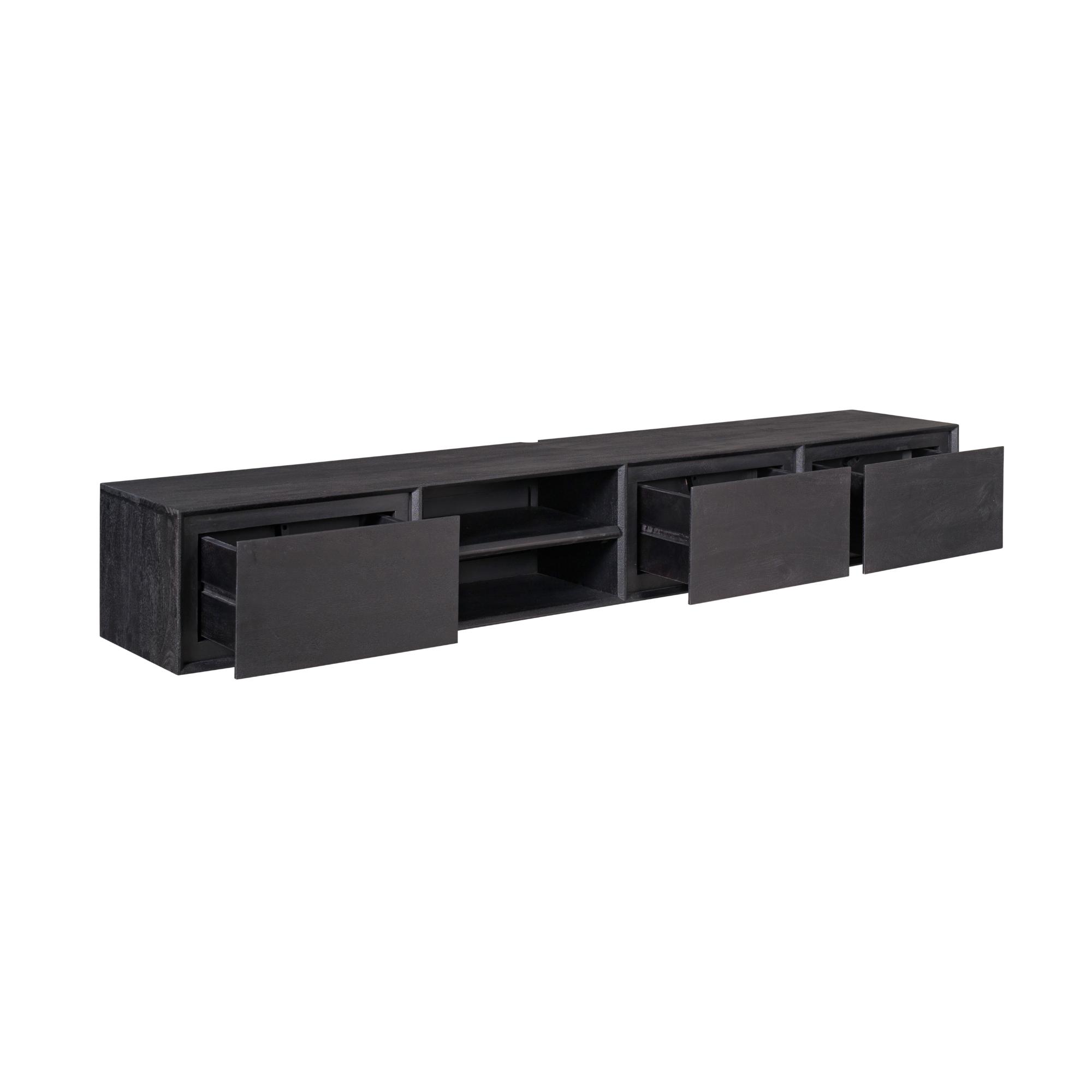 TV-meubel Graunnano Zwart 200 cm - Afbeelding 4
