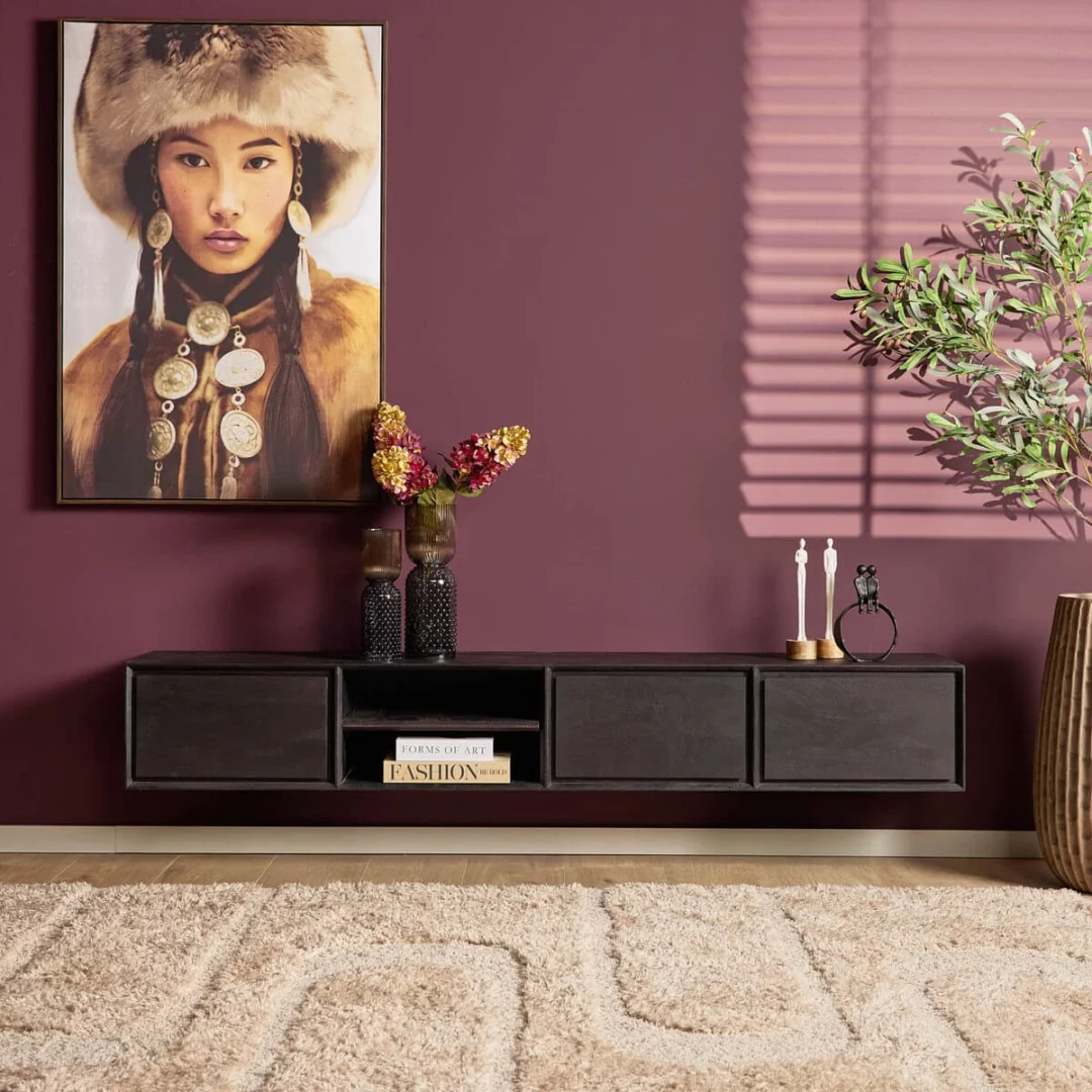TV-meubel Graunnano Zwart 200 cm - Afbeelding 6