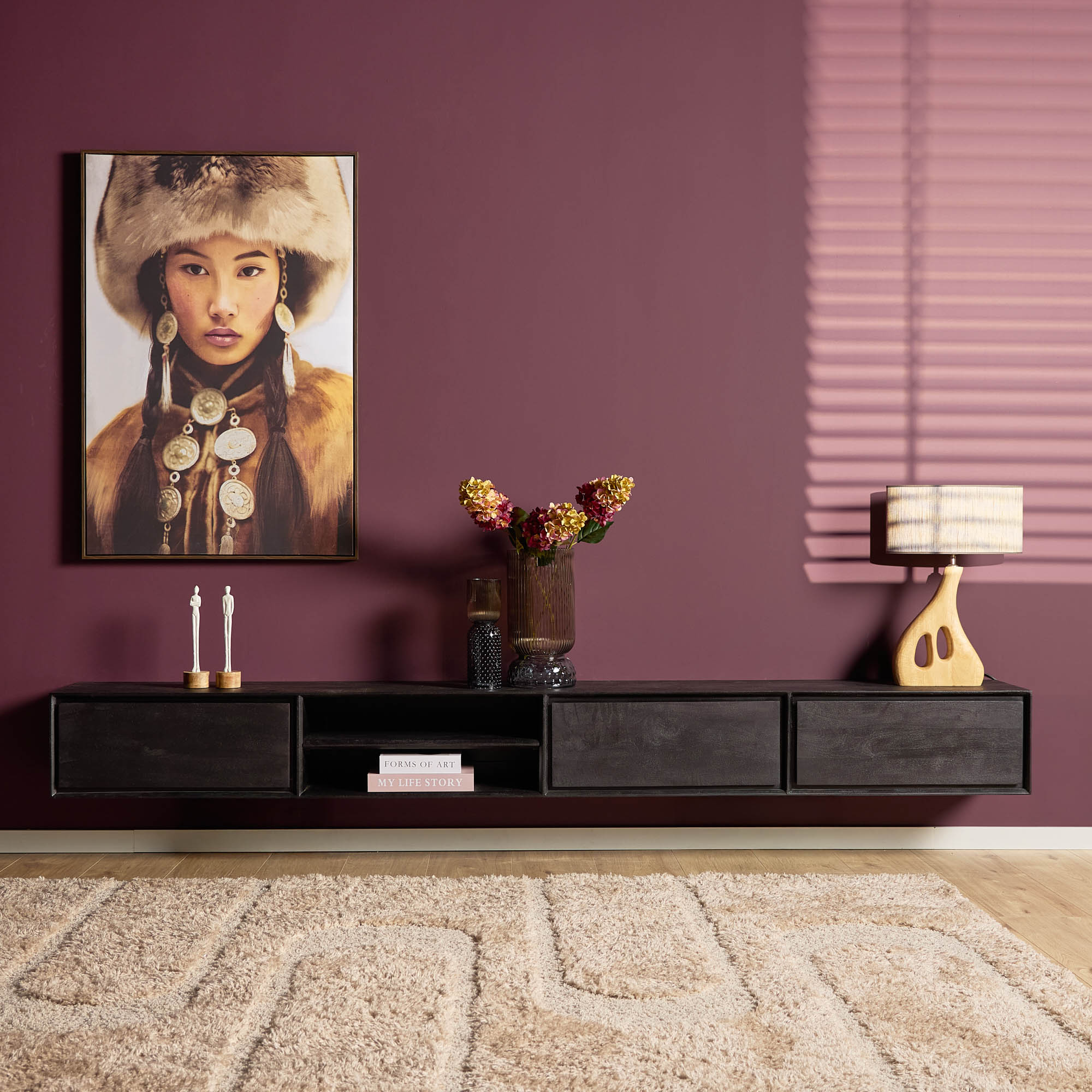 TV-meubel Taulvello Zwart 280 cm - Afbeelding 8