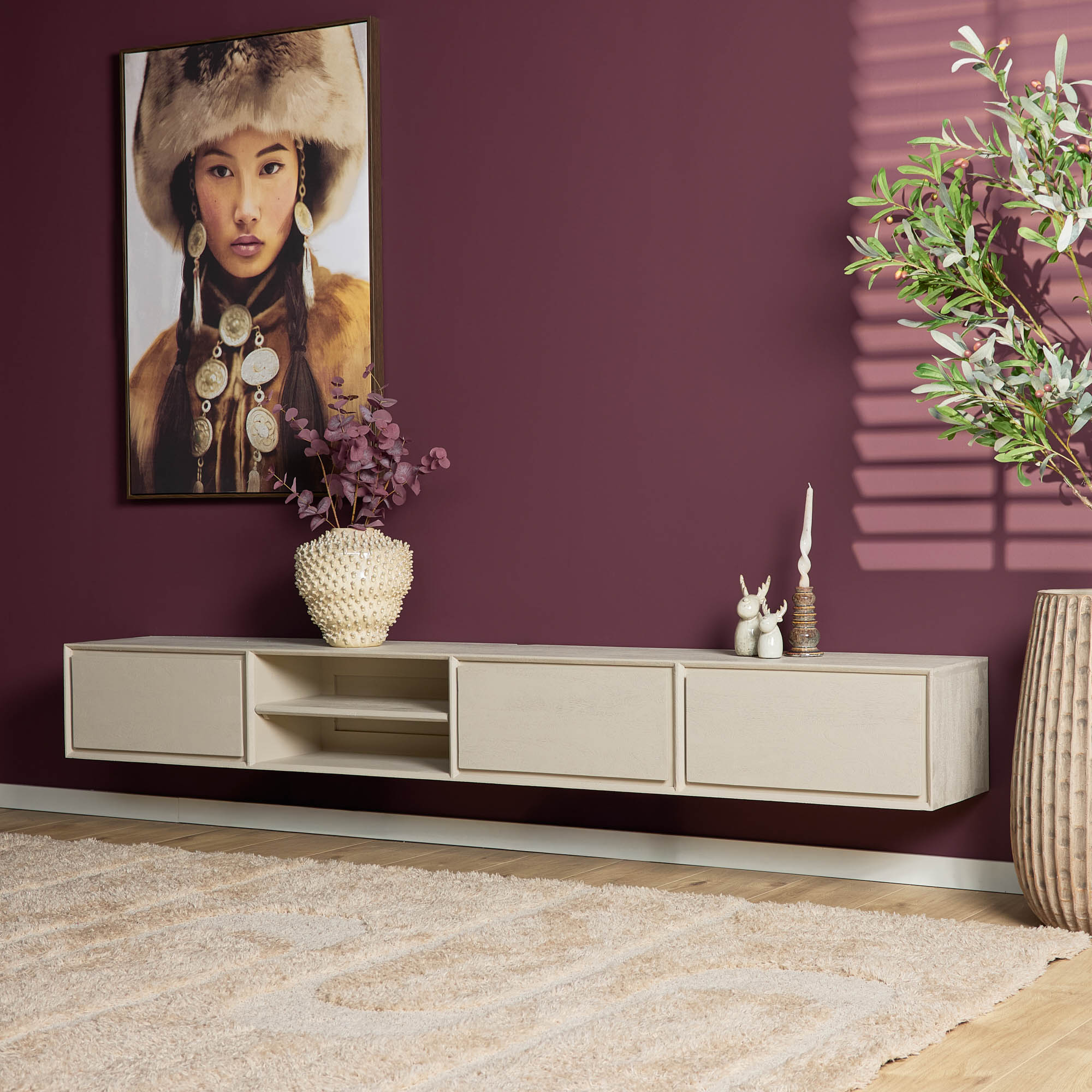TV-meubel Jaarrum Zand 280 cm - Afbeelding 7