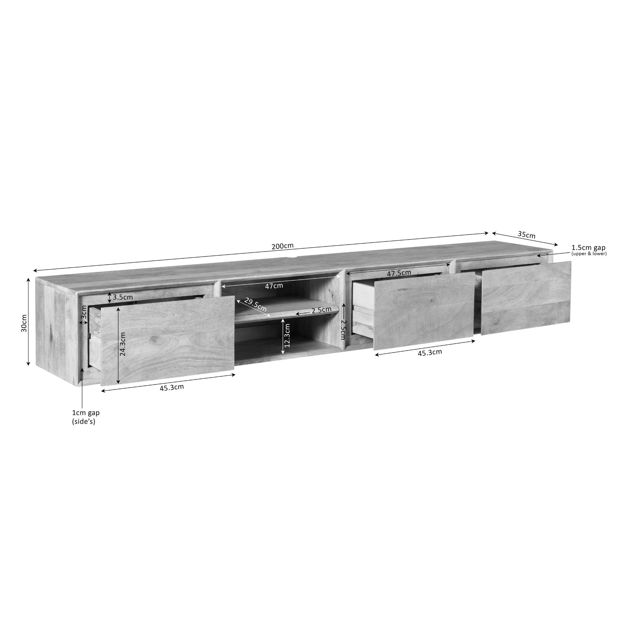 TV-meubel Meesy Taupe 200 cm - Afbeelding 7